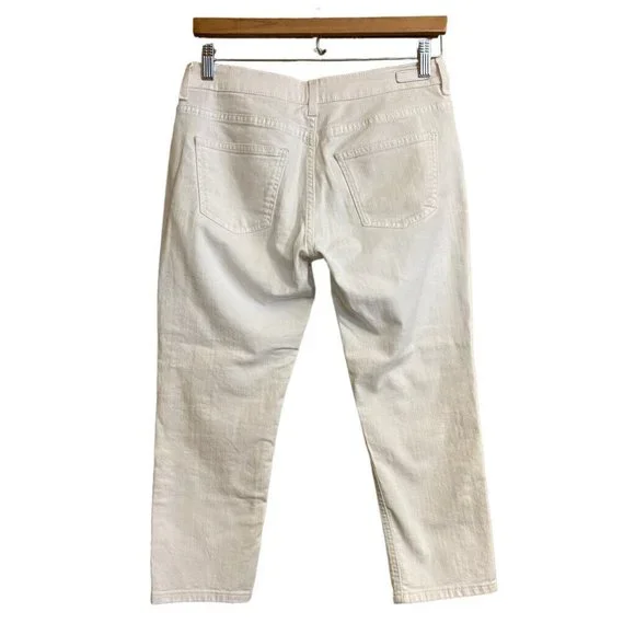 Boden Women Cropped White Jean 6P Solid Summer Denim Luxe Stretch Casual Preppy - Picture 3 of 13